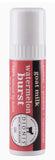 Watermelon burst lip balm with red label and white cap.