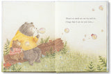 interior page of a book with an illustration of two bears blowing bubbles.