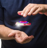 The zorbi in use, appearing as if it were levitating between the hands of the user.
