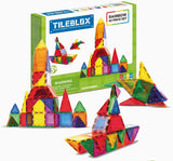 Tileblox rainbow 42 piece set with colorful building blocks and packaging 